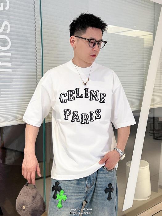 CELINEブランド スーパー コピー清涼感23AW お早目に半袖Tシャツ_0_0