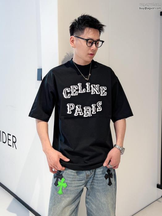 CELINEブランド スーパー コピー清涼感23AW お早目に半袖Tシャツ_0_3