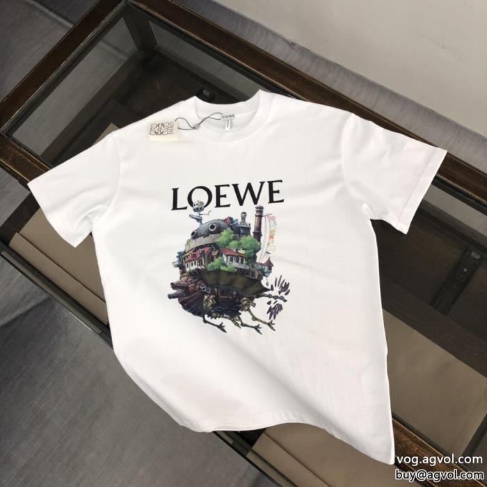 LOEWEブランド コピー  抜け感のある夏着物オフィスファッション半袖Tシャツ_0_4
