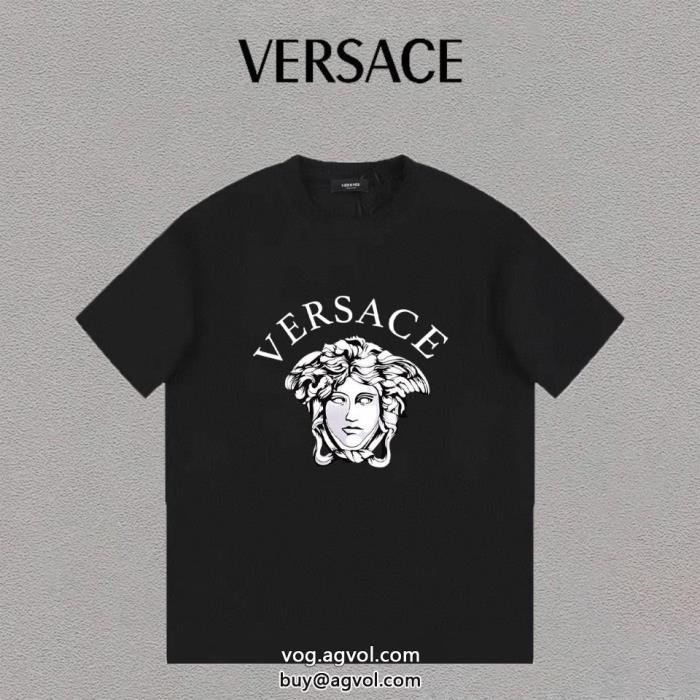 雑誌掲載大胆なカジュアルダウン激安 ブランドヴェルサーチ半袖Tシャツ_0_1