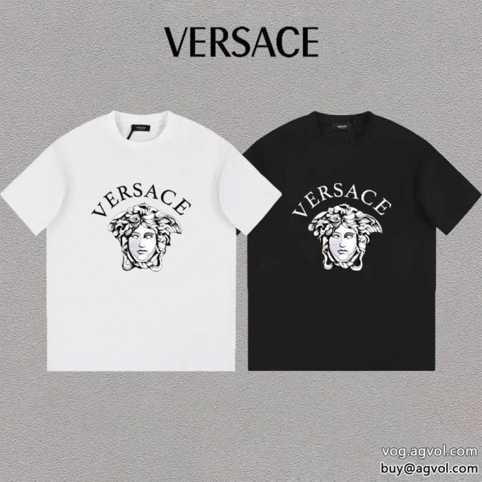 雑誌掲載大胆なカジュアルダウン激安 ブランドヴェルサーチ半袖Tシャツ_0_3