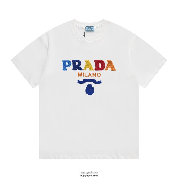 コピー ブランド 販売PRADA韓国ファッション着心地良く半袖Tシャツ_0_2