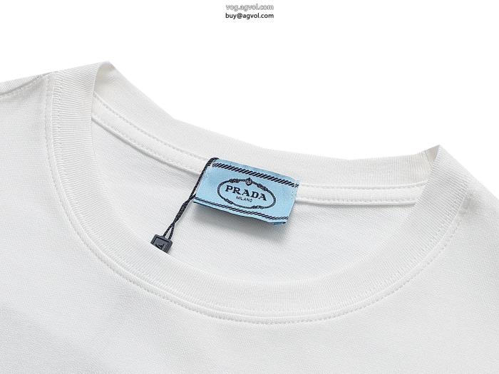コピー ブランド 販売PRADA韓国ファッション着心地良く半袖Tシャツ_0_4
