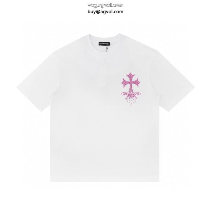 ブランド 偽物 通販カワイイ雰囲気2024最新作CHROME HEARTS半袖Tシャツ_0_3