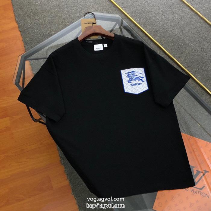 高品質素材王道コンビ半袖Tシャツブランド 偽物BURBERRY_0_2