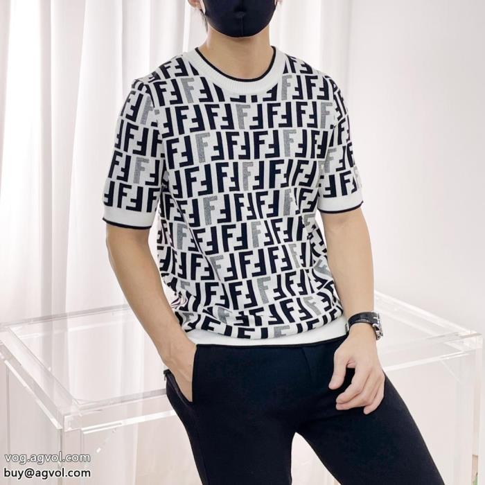 大人気セール柔らかい色調半袖Tシャツブランド コピー 優良フェンディ_0_1