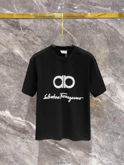 FERRAGAMO大胆なカジュアルダウン今季新作 セール半袖Tシャツブランド 通販_0_1