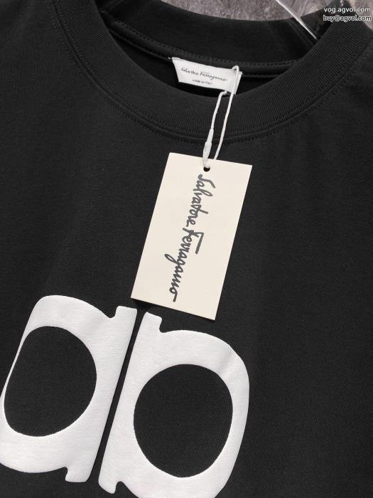 FERRAGAMO大胆なカジュアルダウン今季新作 セール半袖Tシャツブランド 通販_0_2