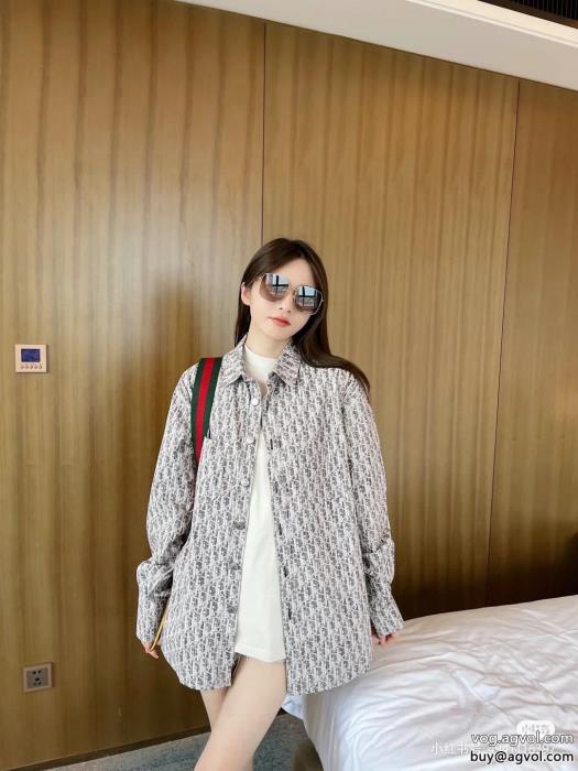 キュートな印象大人かっこいいDIOR偽 ブランド長袖シャツ_0_0