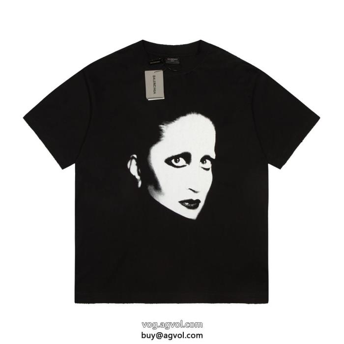 balenciagaブランド コピー 品知的優秀アイテム大人の色味半袖Tシャツ_0_1