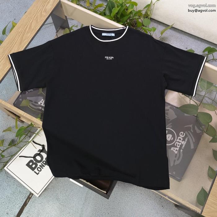 プラダ数量限定☆2024SS優しげ人気アイテム半袖Tシャツ偽 ブランド_0_1