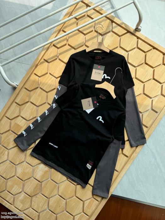 洗練された印象完売続出エヴィスブランド フェイク長袖Tシャツ_0_0