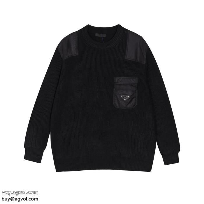PRADA2024トレンド相性抜群のコンビスーパー コピー 販売セーター_0_1