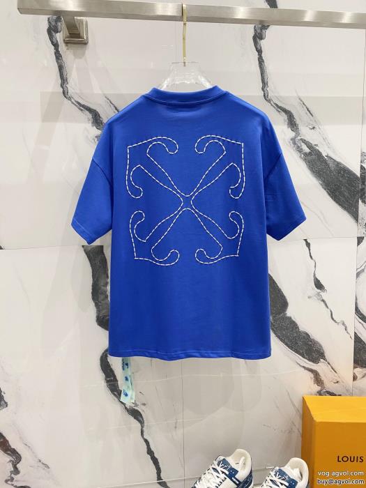 ブランド コピー 安心在庫希少爽やかな色合いOff-White半袖Tシャツ_0_2