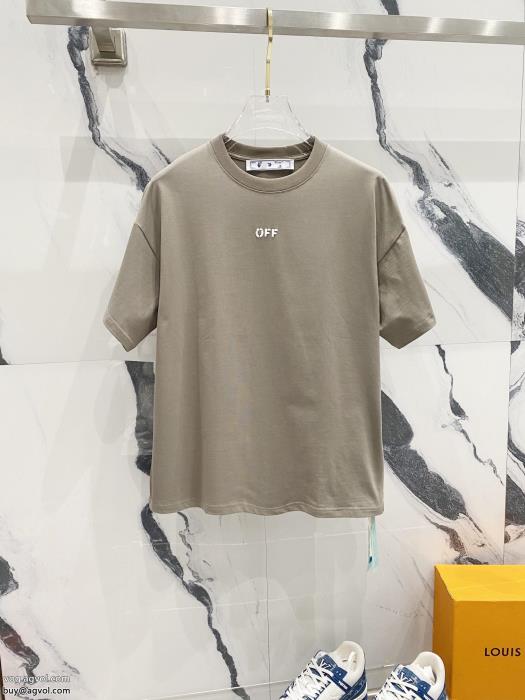 ブランド コピー 安心在庫希少爽やかな色合いOff-White半袖Tシャツ_0_3