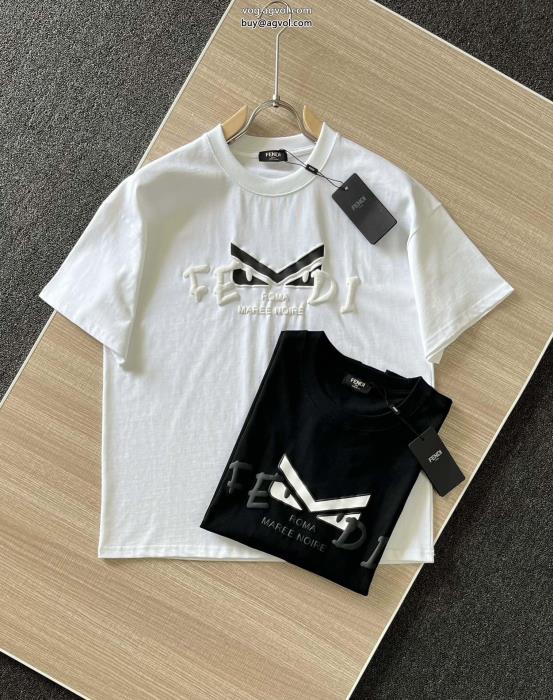 都会的な印象のスタイル憧れブランド半袖Tシャツスーパー コピー 安心FENDI_0_1