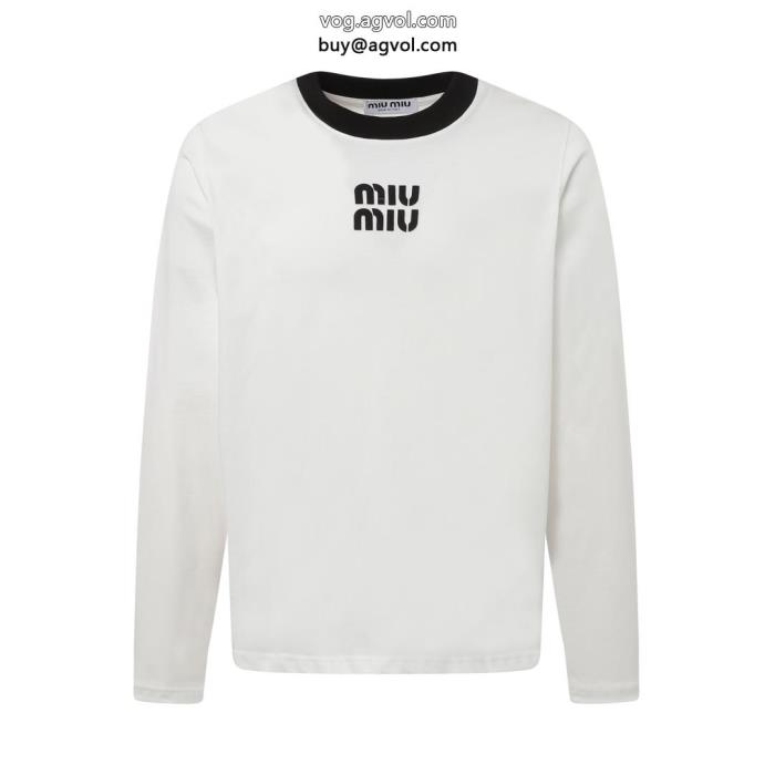 ミュウミュウ長袖Tシャツブランド 偽物上質な素材完売必須☆お早めに_0_1