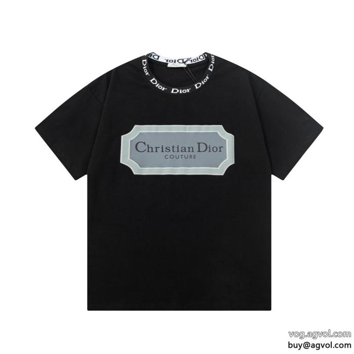 大人っぽいデザイン2024新作限定DIORブランド フェイク半袖Tシャツ_0_0