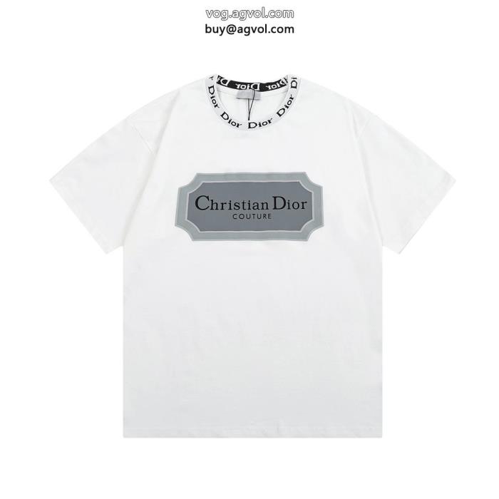 大人っぽいデザイン2024新作限定DIORブランド フェイク半袖Tシャツ_0_2