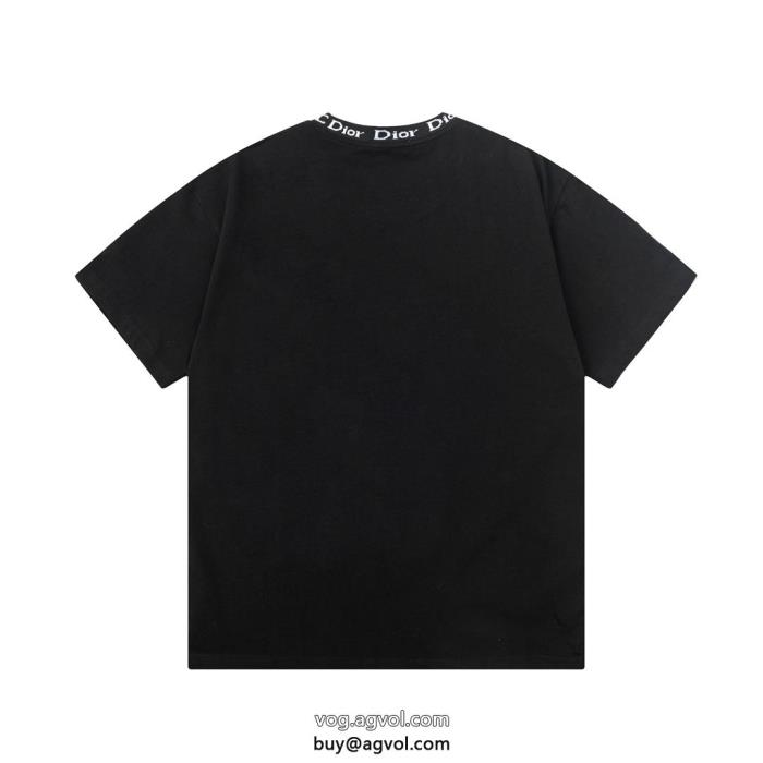大人っぽいデザイン2024新作限定DIORブランド フェイク半袖Tシャツ_0_1