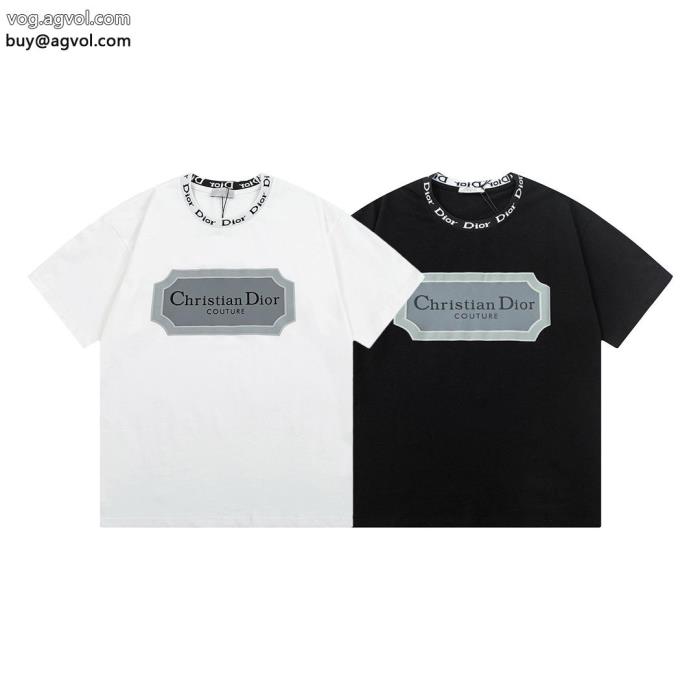 大人っぽいデザイン2024新作限定DIORブランド フェイク半袖Tシャツ_0_3
