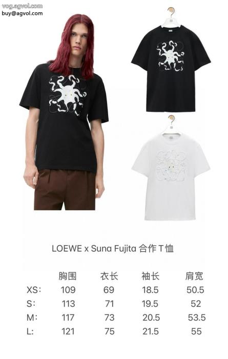 ブランド 通販ロエベ半袖Tシャツ超稀少2025SSコレクションに新着_0_0
