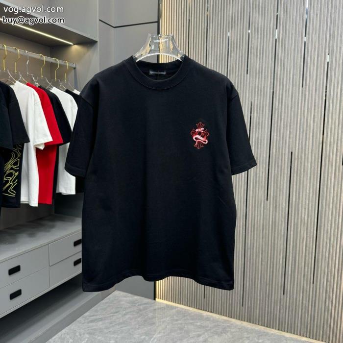 オシャレな印象に最新2025CHROME HEARTSブランド コピー 安心半袖Tシャツ_0_2