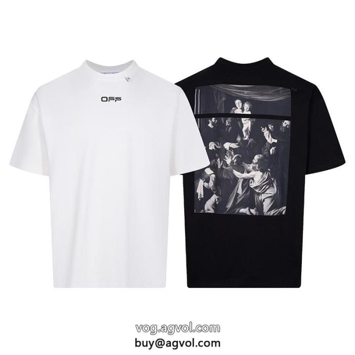 オフホワイト2025限定新作クラシックな雰囲気のトップス激安 通販 専門半袖Tシャツ_0_2