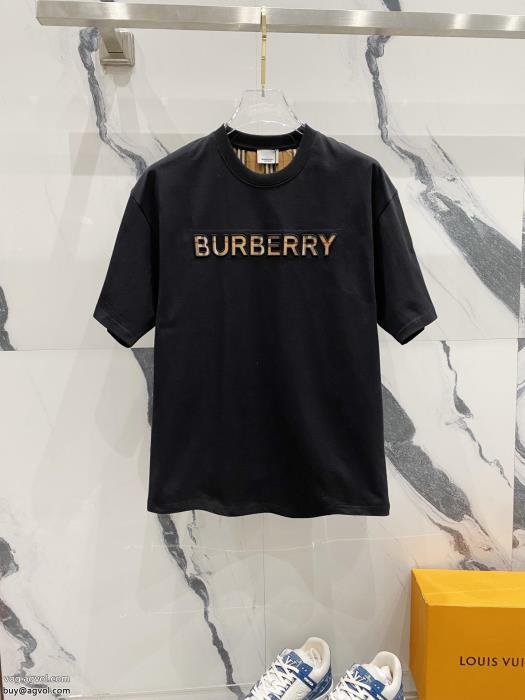 偽 ブランド バーバリー涼しげな印象の王道コンビ半袖Tシャツ_0_1