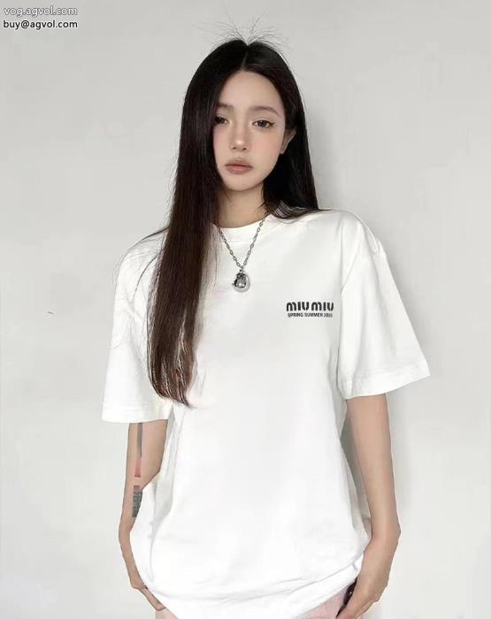 MIUMIUスーパー コピー 通販スタイルアップ上品完売間近半袖Tシャツ_0_2