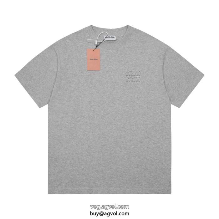 MIUMIU2025人気新色が登場SS23極上発売コピー 品 販売半袖Tシャツ_0_0