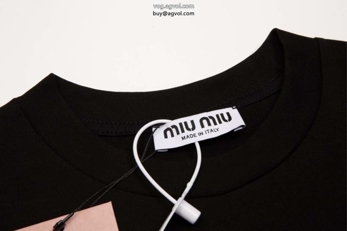 MIUMIU2025人気新色が登場SS23極上発売コピー 品 販売半袖Tシャツ_0_1