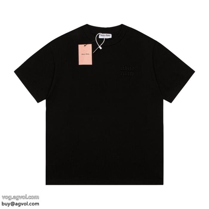 MIUMIU2025人気新色が登場SS23極上発売コピー 品 販売半袖Tシャツ_0_2