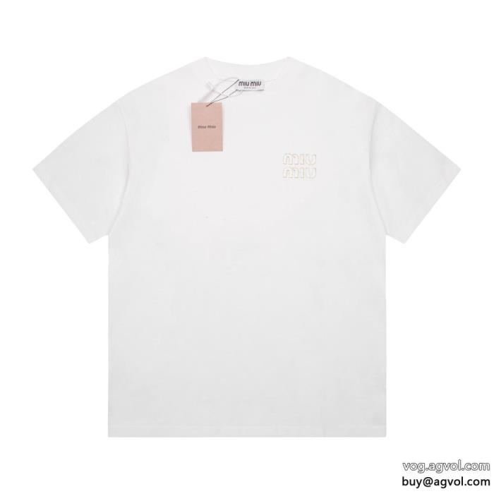 MIUMIU2025人気新色が登場SS23極上発売コピー 品 販売半袖Tシャツ_0_3