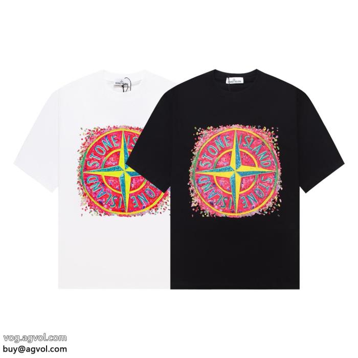 スーパー コピー 品Stone Island派手すぎず涼しげな印象の半袖Tシャツ_0_3