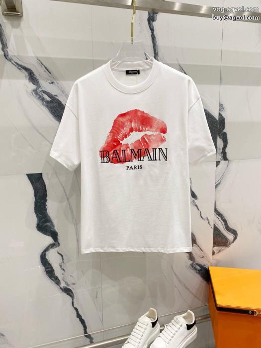 半袖Tシャツ定番人気のモデル抜け感を出すブランド コピー 優良BALMAIN_0_1