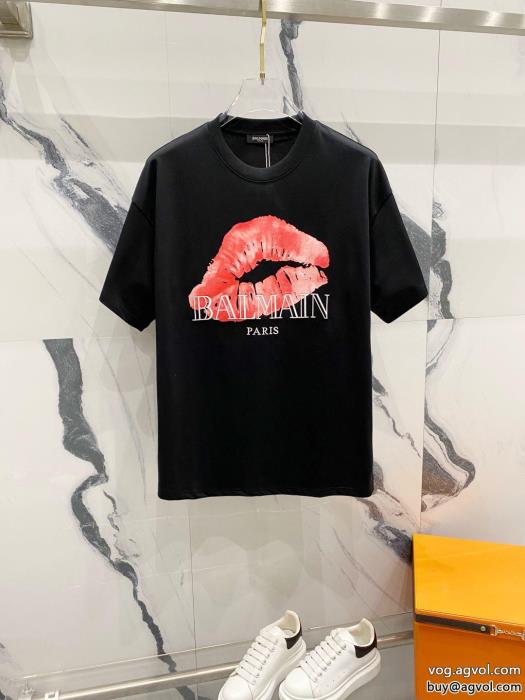 半袖Tシャツ定番人気のモデル抜け感を出すブランド コピー 優良BALMAIN_0_2