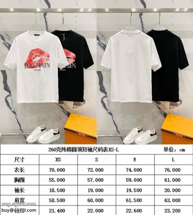 半袖Tシャツ定番人気のモデル抜け感を出すブランド コピー 優良BALMAIN_0_3