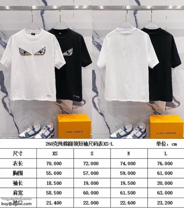 半袖Tシャツ偽物 通販 リッチな印象に2025秋冬の流行りの新品フェンディ_0_2
