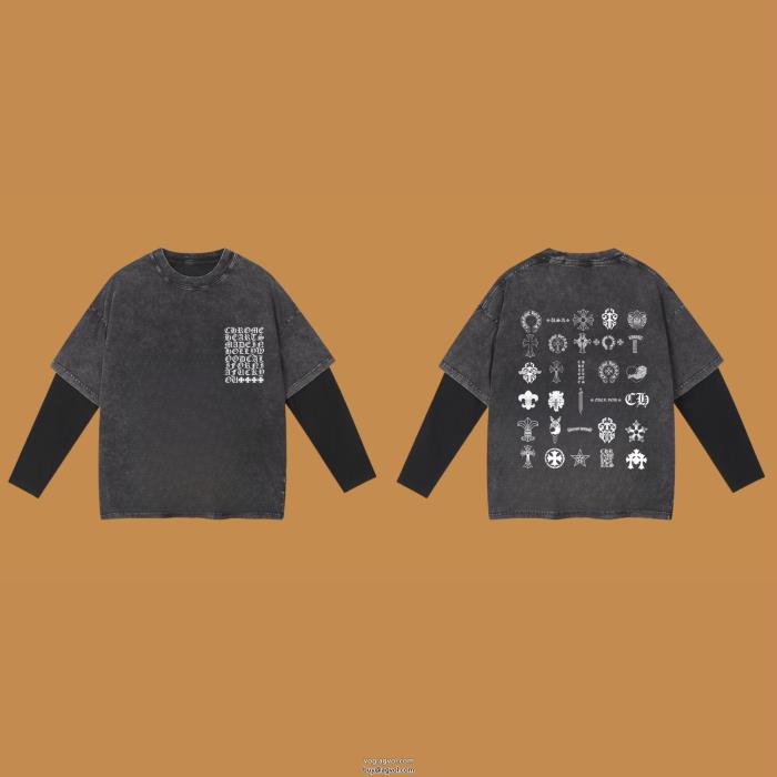速達便発送雑誌掲載も多数注目の新作通販 ブランドCHROME HEARTS長袖Tシャツ_0_2