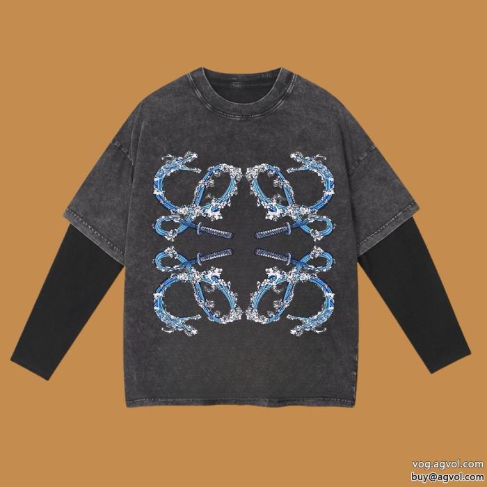 長袖Tシャツ偽 ブランド 通販最新トレンド2025年秋冬コレクションNEW素敵LOEWE_0_1