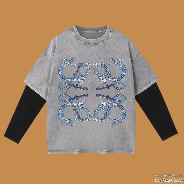 長袖Tシャツ偽 ブランド 通販最新トレンド2025年秋冬コレクションNEW素敵LOEWE_0_3
