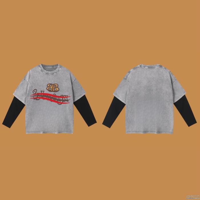 最新作男女共用長袖Tシャツブランド フェイクbalenciaga_0_2
