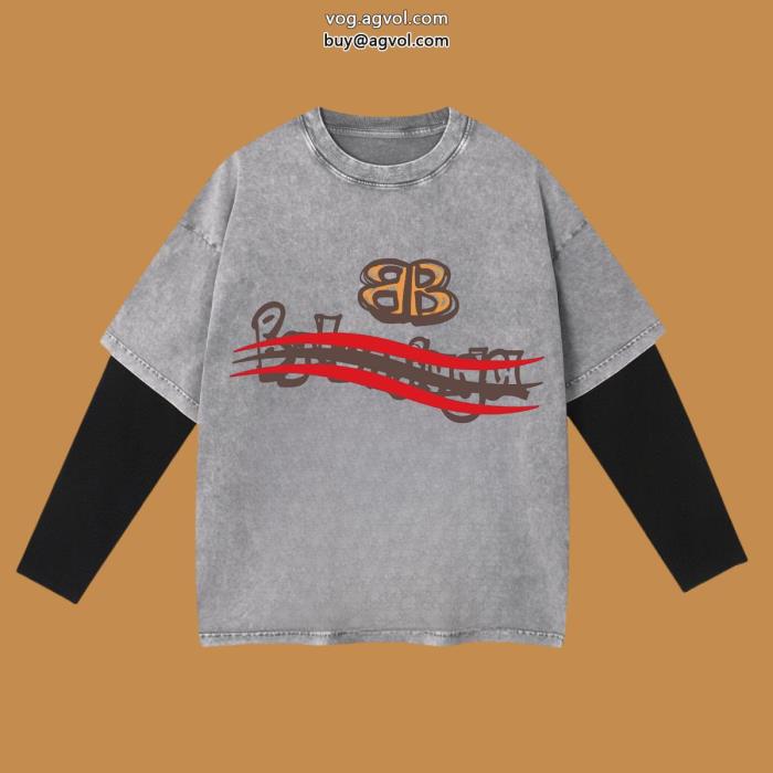 最新作男女共用長袖Tシャツブランド フェイクbalenciaga_0_3
