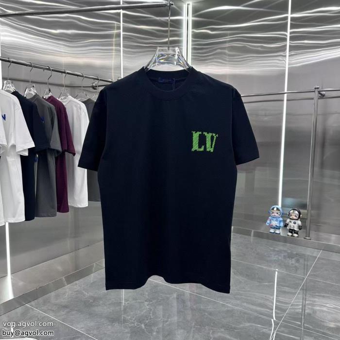 通販 ブランド半袖Tシャツスタイルアップ効果機能的なアイテムLOUIS VUITTON_0_1