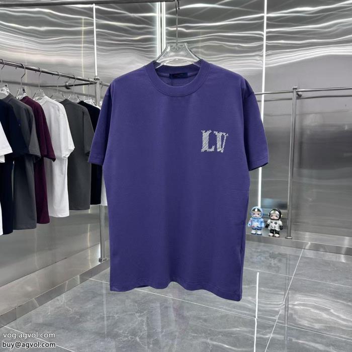 通販 ブランド半袖Tシャツスタイルアップ効果機能的なアイテムLOUIS VUITTON_0_2