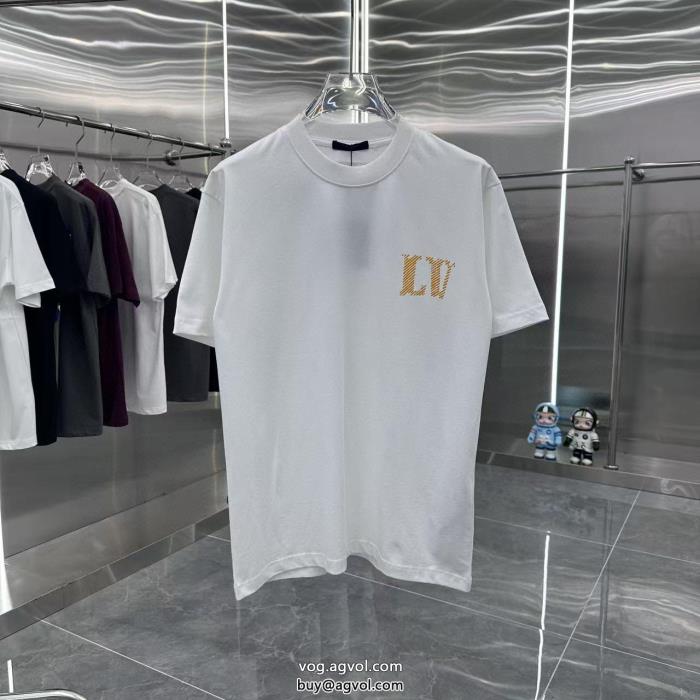 通販 ブランド半袖Tシャツスタイルアップ効果機能的なアイテムLOUIS VUITTON_0_5