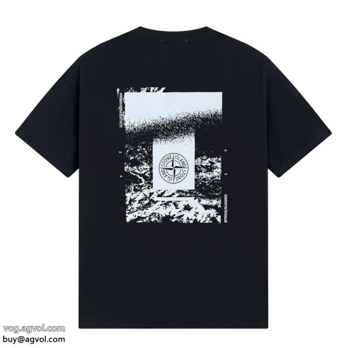 ストーンアイランドブランド コピー 販売2025新作新品SS23カッコいい 半袖Tシャツ_0_0