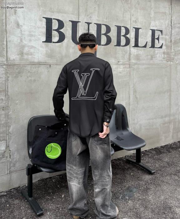 永遠の定番透け感優しい激安 通販 ブランドルイ ヴィトン長袖シャツ_0_4