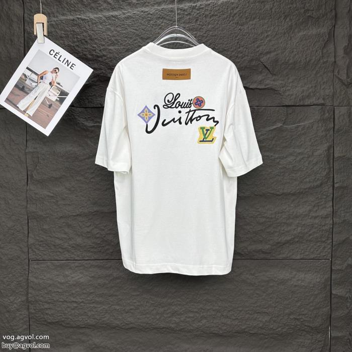 新作在庫希少通勤スタイルLOUIS VUITTONコピー 商品 通販半袖Tシャツ_0_3
